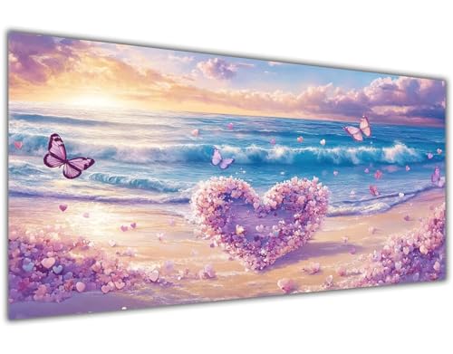 Pintar por Numeros Adultos Playa Pintar con Numeros Adultos Amar DIY Cuadros para Paint by Numbers Kit Lienzos Pigmento Acrílico Pinceles Decoración Hogar Regalo de Pared 80x160 cm Sin Marco-KL943