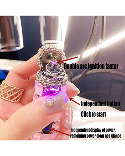 Encendedor eléctrico USB SENDEREAL con cristales rosas miniatura 4