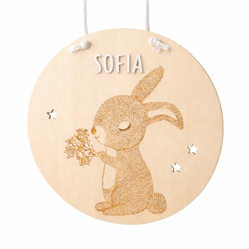 nagu® Nombres De Madera Personalizados. Placa Decorativa Gran Tamaño Para Decoracion de la Habitación del Bebé, Niño o Niña. Letras Decorativas Adhesivas para Personalizar el Nombre en Madera