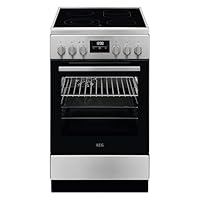 AEG Standherd mit Glaskeramik-Kochfeld 50cm, A, 1 Paar Teleskopschienen, Bräter- und Mehrkreiskochzone, Grill, Edelstahl mit Antifingerprint, CCB544OCBM