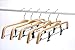 Light Bamboo Hangers, Sturdy Wood Pants Hangers, Wooden Clothes Hangers with Polished Hooks and Clips, 5-Pack