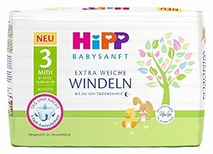 HiPP Babysanft Windeln Midi 3 Carry, 3er Pack (3 x 1 x 36 Stück)
