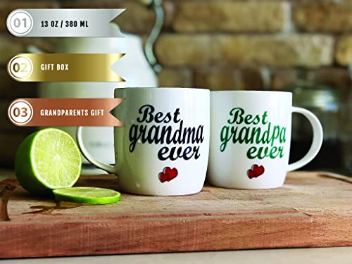 Triple Gifffted Worlds Best Grandparents Gifts From Grandkids, Grandchildren, Grandma And Grandpa Mugs, New Grandparent Gifts Idea, Parents Anniversary, Christmas, Valentines Day, Gift Box, Vintage #TOP5