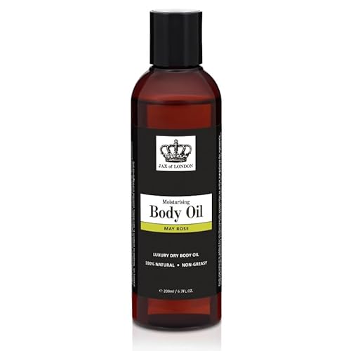 Jax of London Perfume Inspired Body Oil 200ml – 100% Natural Ingredients – Vegan & Alcohol-Free – Moisturising Oil for Skin Hair & Massage – Helps Improve Appearance of Stretch Marks – Made in UK