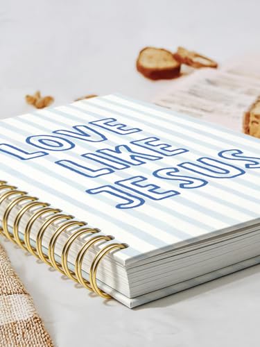 Carnet de notes chrétien Jésus à spirale bleu pour prière - 3