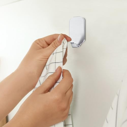 BEEWAY Self Adhesive Hook - Pack of 10 Wall Door Hooks Stick On/Sticky Hooks for Bathroom Kitchen Hanging Coat Cloth Towel Key - Stainless Steel, Waterproof, No Nails BEEWAY Self Adhesive Hook - Pack of 10 Wall Door Hooks Stick On/Sticky Hooks for Bathroom Kitchen Hanging Coat Cloth Towel Key - Stainless Steel, Waterproof, No Nails
