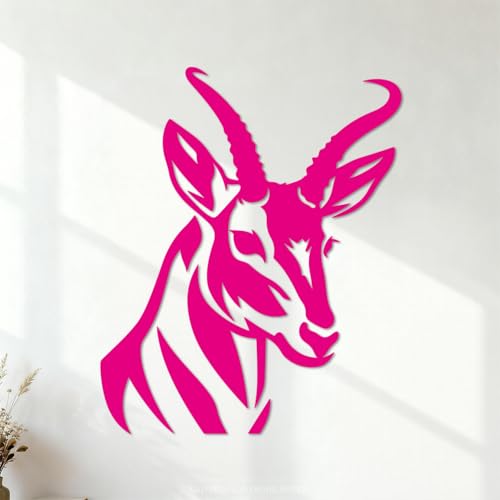 silueta angelical de cabeza de berrendo Calcomanías de pared de PVC 49.2x59.9cm Decoración de tiendas Rosa roja 🔥