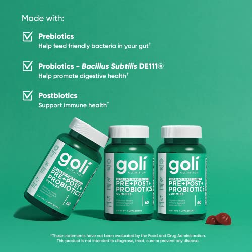 image for Goli Nutritional Supplement, Pre+Post+Probiotics Gummy - 60 Count - Wo