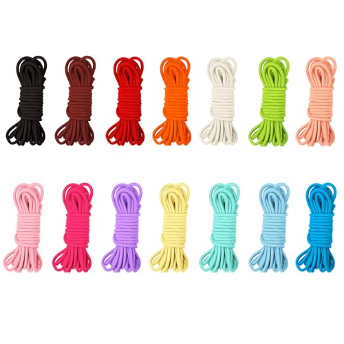 Daxilonyz 2mm Elastic Cord String Set 14 Colors 6.6ft/pcs for Bracelet Strong Rubber Elastic Rope for Beading Jewelry Making Bracelets & DIY Crafts (2mm)