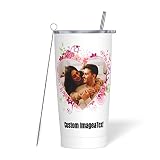 Custom Personalized Tumbler with Photo Text Picture - 20oz Insulated Stainless Steel Coffee Cup Trav