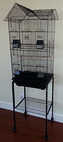 Large Pagoda Bird House Canary Parakeet Cockatiel Lovebird Finch Bird Cage With Rolling Stand #TOP30