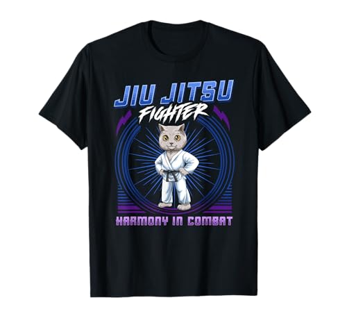Jiu Jitsu Harmony In Combat - Grappling BJJ Cute Cat Camiseta