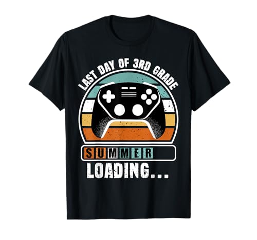 Last Day Of 3rd Grade Summer Loading School Out Gaming Kids T-Shirt