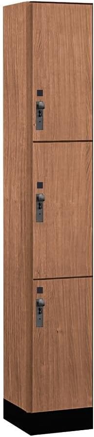 Salsbury Industries 43165RO 12 in. Wide Premier Wood Locker - Triple Tier - 1 Wide - 6 ft. High - 15 in. Deep - Red Oak - Hasp