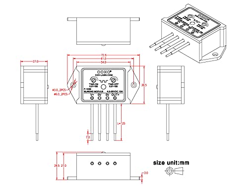 Dc 4.5-30V 10Amp Blinking Flasher Module #TOP2