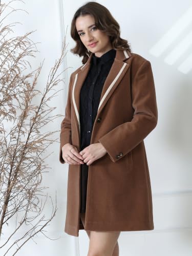 Image of PLAGG Women's Notched Lapel Long Overcoat