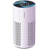 Air Purifiers for Home Large Room Cover Up to 1500 Ft² with True HEPA Filter, 20dB Sleep Mode, 360° Air Intake & Outlet, Air Cleaner for Bedroom Pets, 7 Color Light, HAP604, Purplish White