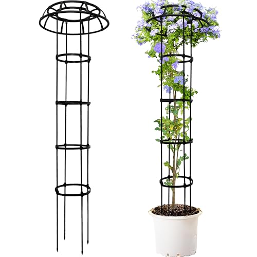 TIKTALK 165cm Umbrella Trellis, Wisteria Umbrella Support Frame, Rustproof Trellis for Climbing Plants Outdoor, Adjustable Heights plant trellis for Potted Plants, wisteria, cucumber, clematis, rose