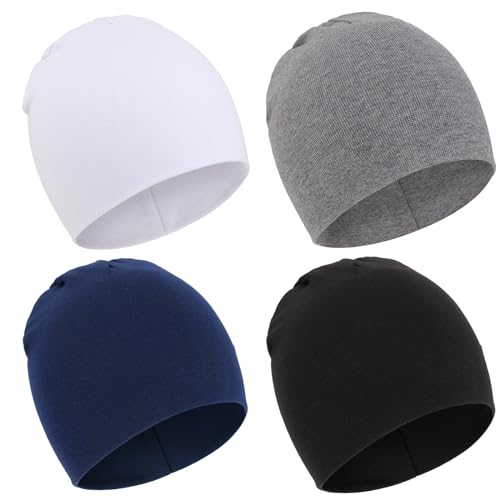 DRESHOW BQUBO 4 Pieces Baby Beanie Newborn Toddler Soft Cute Knit Hat Hospital Hats for Baby Boys Infant Cap Beanies