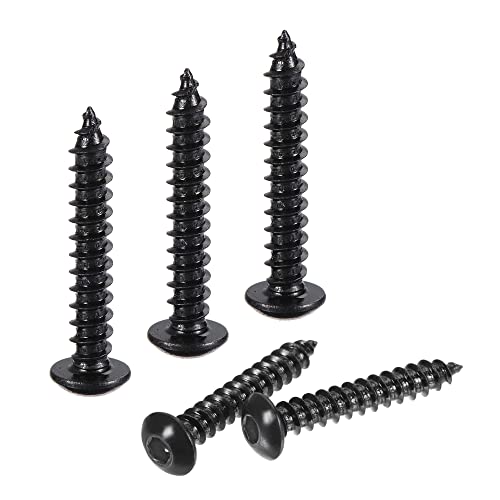 Vis autotaraudeuses hexagonales M4 x 25 mm uxcell en acier au carbone pour fixation de tôles, 100 pcs