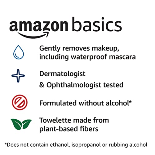 Amazon Basics Make Up Remover Wipes, Fragrance Free, 50 Count (2 Packs Of 25) (Previously Solimo) #TOP3