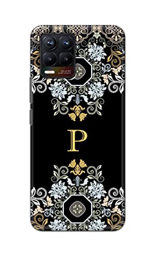 Image of Printed Hard Back Cover Case for Realme 8 4G | Realme 8 Pro 4G Back Cover (Alphabet P) -1803