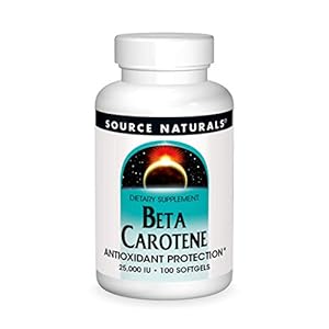 Source Naturals Beta Carotene 25000 iu Antioxidant Protection – Converted By Body To Vitamin A – 100 Softgels