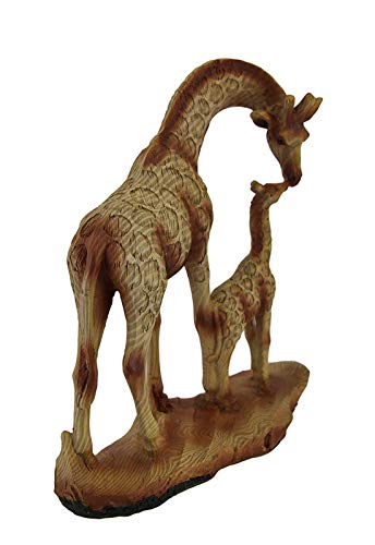 Estatua de resina madre jirafa y cría 7 pulgadas miniatura 3