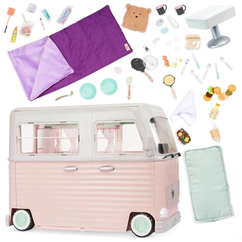 Our Generation – 18-Inch Doll Accessories – Camper Playset – 58 Pieces – Toy Vehicle with Electronics – Pretend Play 3+ Years– RV Country Cruising