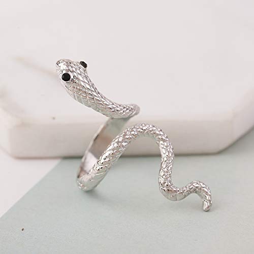 Caiyao Vivid 3D Snake Rings Simple Open Ring Adjustable Personality Animal Jewelry for Women Girls4