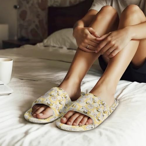 Women's Slipper, Comfortable Home Open Toe Slippers Breathable Slip-on House Shoes3