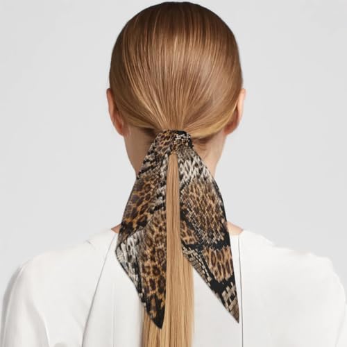 Snake Skin Pattern Fashion Hair Scarf Lightweight Silk Feeling Head Scarf Square Bandanas for Women 23.6×23.6 Inches2