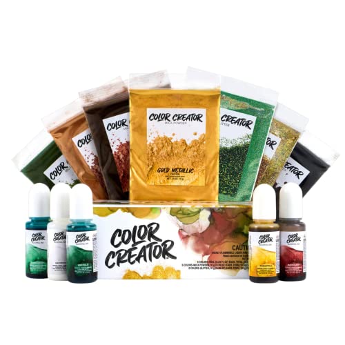 Alumilite Color Creator Greenland Gift Pack Mica Powder 12 Packs, Versatile DIY Art Supplies and Craft Kits, Epoxy Dye, Color Pigment, Embossing Ink, Jewelry Making