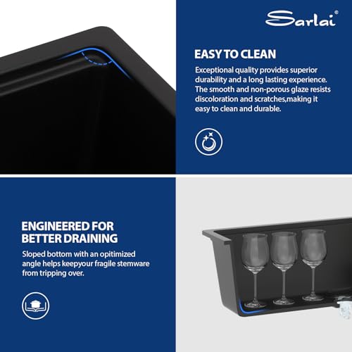 Sarlai 33 Black Kitchen Sink Granite Composite thumb #5