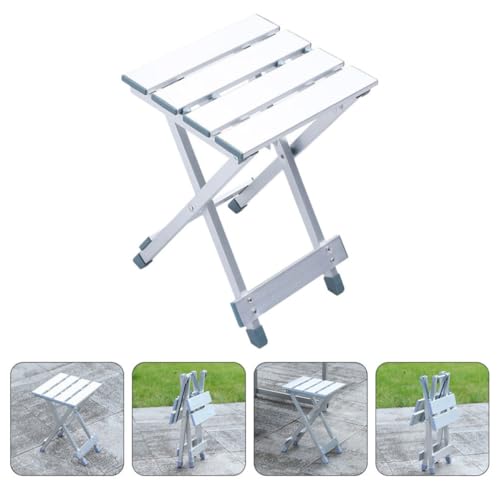 Tabouret pliant et chaise pliante alu argenté de camping extérieur - 7