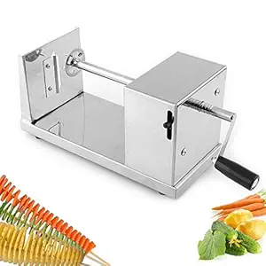 Stainless Steel Spiral Potato Cutter Easy Operation with Non-Slip Rubber Feet