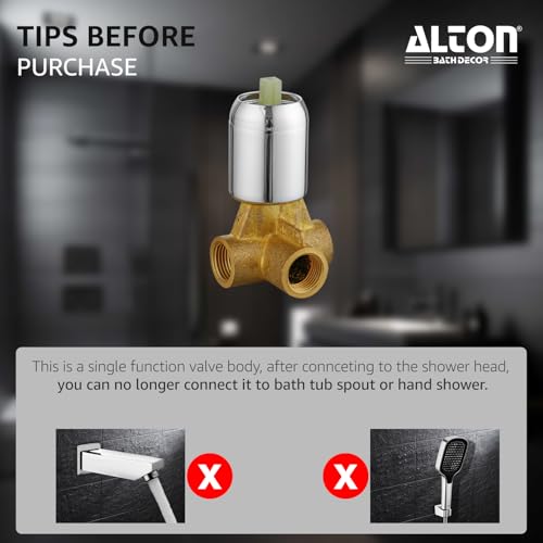 Image of ALTON FAM3352, Brass, Single Lever Bathroom Concealed Shower System with Overhead Shower and Arm | Silver