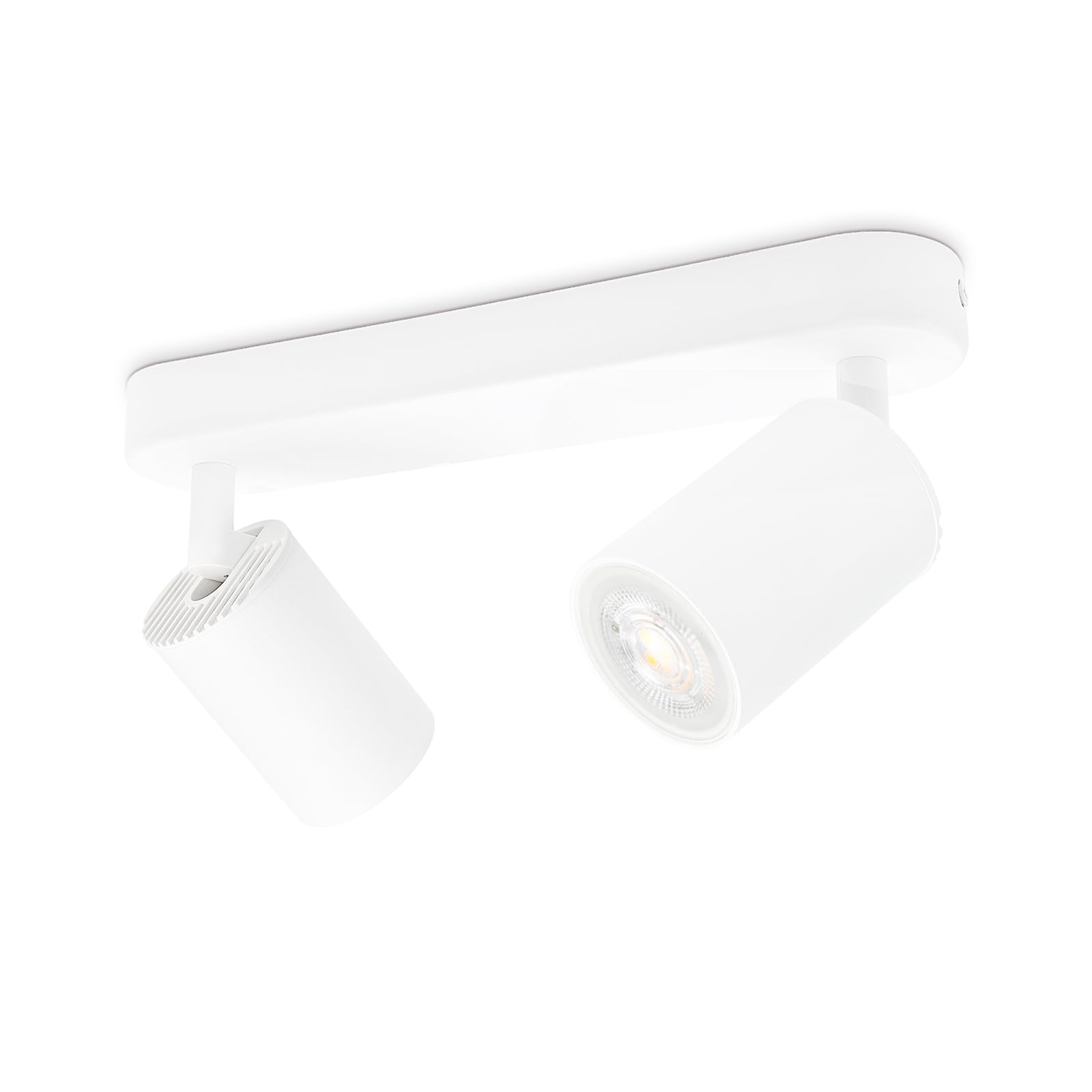 KYOTECH Faretti da soffitto 2 luci plafoniera LED plafoniera bianca faretto orientabile GU10 faretti da soffitto girevoli per 2x lampadine GU10 per cucina soggiorno, lampadine non incluse