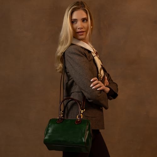 Bolso de cuero para mujer tipo tote con asa superior miniatura 2