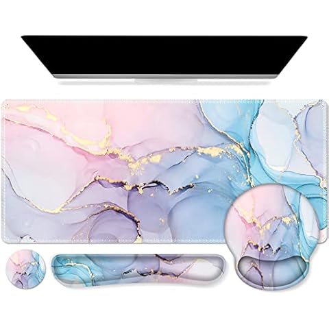 iCasso XXL Mouse Pad with Wrist Support Cover