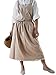 Achsoo Grembiule in Cotone Tinta Unita Impermeabile con Tasche Cinghie Incrociate sul Retro Grembiuli con Bavaglino Casual Gonna Rotonda Abito per Cucina Giardinaggio Caffetteria (Beige-A) immagine