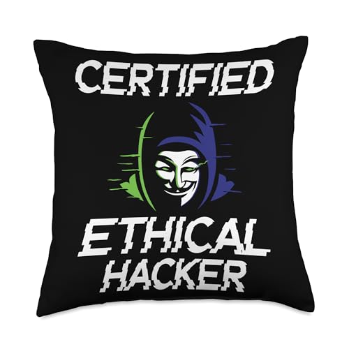 Gifts for Ethical Hacker & Cybersecurity Certified Ethical Hacker Cybersecurity Throw Pillow, 18x18, Multicolor