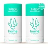 Hume Supernatural Probiotic Roll‑On Deodorant, Aluminum‑Free & Plant‑Based, Gentle on Sensitive Skin, Quick‑Drying, Long‑Lasting Sweat & Odour Protection for Teens & Adults Desert Bloom - 2-Pack