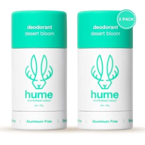 Hume Supernatural Probiotic Roll‑On Deodorant, Aluminum‑Free & Plant‑Based, Gentle on Sensitive Skin, Quick‑Drying, Long‑Lasting Sweat & Odour Protection for Teens & Adults Desert Bloom - 2-Pack