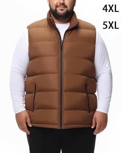 Image of JIHUILAI Men's Puffer Vest Winter Jacket Warm Puffy Vests Men Outdoor Sleeveless Lightweight Water-Resistant Vest M To 5XL