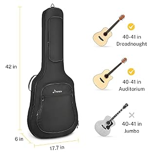 Donner Housse Guitare Acoustique de 40 41 pouces, Rembourrage de 12 mm en Nylon Indéchirable 600D, Double Bretelles… - Les Beatles, Paul McCartney, John Lennon, RIngo Starr, George Harrison Donner Housse Guitare Acoustique de 40 41 pouces, Rembourrage de 12 mm en Nylon Indéchirable 600D, Double Bretelles… – Image 2