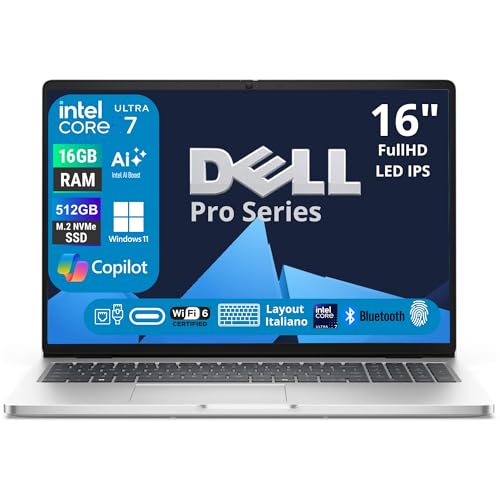 📦🚚 Cosa riceverete Un Laptop Dell PRO16 preconfigurato e pronto all’uso, con tutti i driver necessari. Non richiede alcuna configurazione iniziale. 🔝 Dotazione software: Windows 11 Pro preinstallato, LibreOffice e utility essenziali. Il prodotto è nuovo, in confezione originale aperta solo per test tecnici, verificato e riconfezionato secondo i più alti standard qualitativi.
