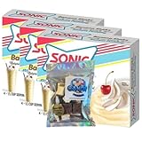 Sønic Banana Shake Instant Pudding Mix (3-Pack, 3.03 oz Boxes) with Candy Freezer Freeze Dried Ice Cream Bites (Banana Flavor) Candy