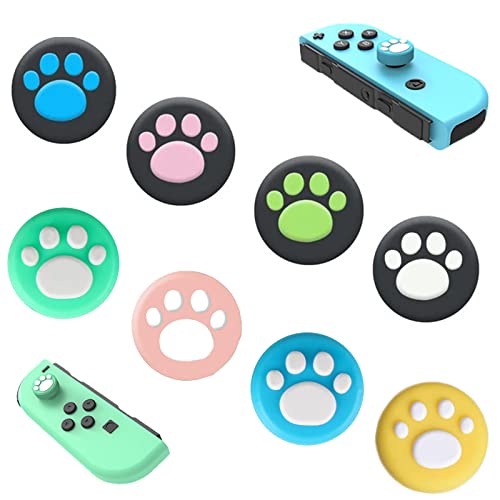 Capuchons de joystick en silicone avec griffe de chat Compatible avec Nintendo Switch Switch Lite und Joy-Con, 8Pcs Joystick Poignée Caps Cover Couvre de Manette Antidérapant Thumb Grip en Souple