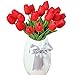 Artificial Tulips, Meiwo 10 Pcs Nearly Natural Artificial Tulips Flowers For Wedding Bouquets / Home Decor / Party / Graves Arrangement(Red)